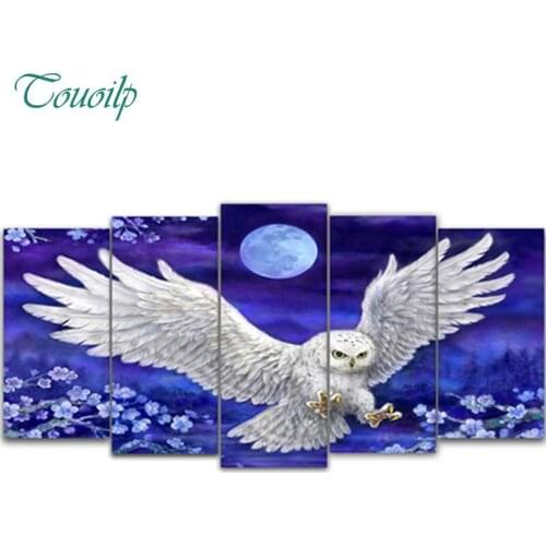 DIY 5D Diamond Embroidery moonlight eagle 5pc Cross Stitch Diamond Painting Home Decorative Gifts Fashion Needlework