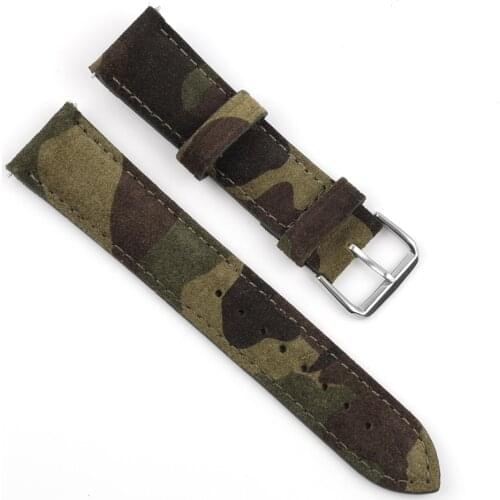 Onthelevel Camouflage Watch Strap Suede Leather Watch Band 18 20 22mm Replacement Watchband For Military Sports Watch #E