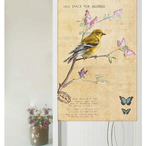 Nice Curtains Retro Style Flower Bird Series Door Curtain Partition One-piece Type Household Geomantic Lucky Curtain 85x150cm