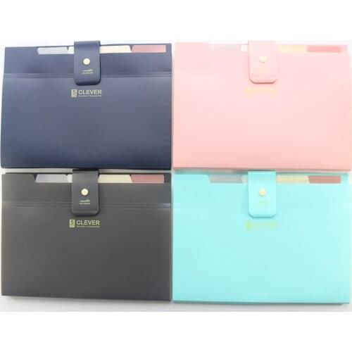 Domikee new classic school student A4 document manager folder,cute kids expanding wallet file folder,4 colors 5/12 inner pockets