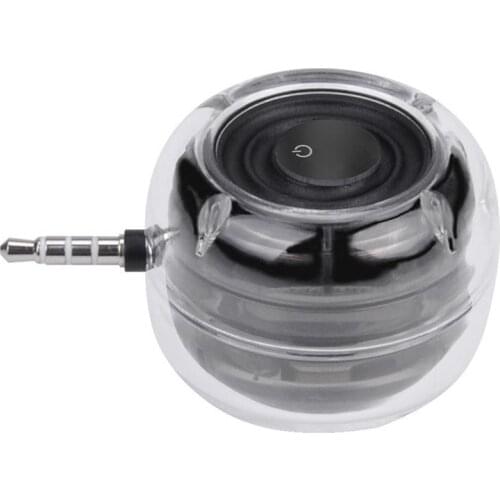 Portable 3.5mm Aux Audio Jack Mini Wireless Round Shape Tablet Phone For Smart Crystal Powerful Speaker B9J6