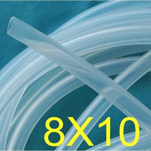 8mm ID 10mm OD 8x10 Transparent Food Grade Medical Use FDA Silicone Rubber Flexible Tube / Hose / Pipe