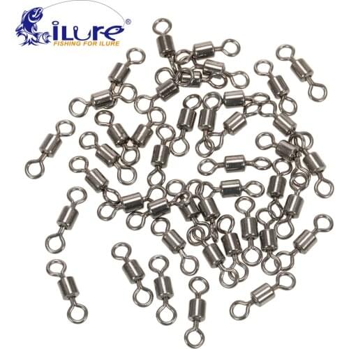 500 pieces Ball Bearing Fishing Swivel Irons Solid Ring Reel Swivel Fishing Plug Hook With Box Fishing tackle Pesca 4 # -12