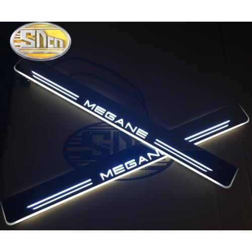 SNCN 4PCS Car LED Door Sill For Renault Megane 3 2011 - 2014 2015 Ultra-thin Acrylic Dynamic LED Welcome Light Scuff Plate Pedal