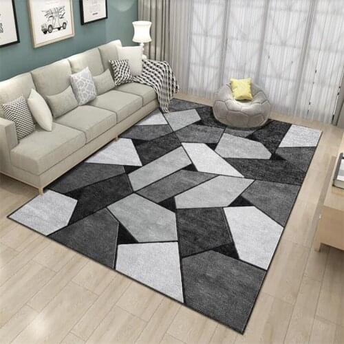 Modern simple black and white gray, old and irregular geometry kitchen living room bedroom bedside carpet floor mat