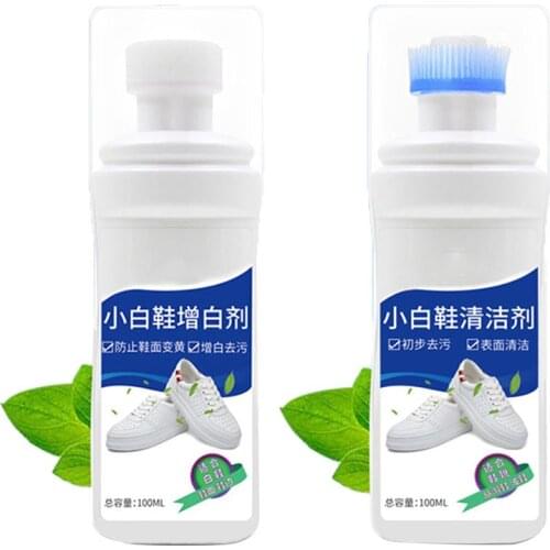 Small White Shoes Brightener White Shoes Cleaner Brightener Polish Cleaning Tool Cleaning Solution 100ML