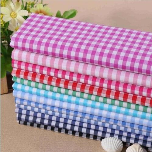 Stretch plaid cotton fabric for shirts