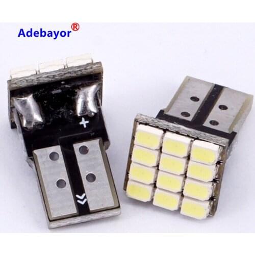 2Pcs High Quality T10 W5W 12 LEDs 194 501 Auto Bulbs 1206 SMD Car Interior lights Clearance Lamp Wedge Light DC 12V