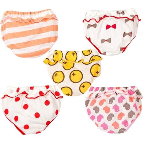 Girls Panties Lace Underwears Cotton Briefs for Kids Children 1-5 Years Baby Toddler Pants No Harmful Substances 5pcs/lot