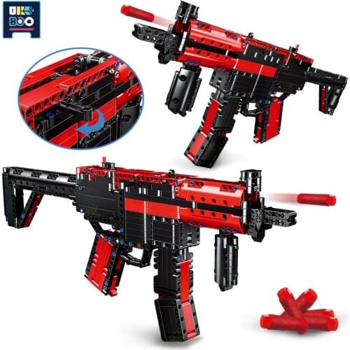 UKBOO 676PCS Military Weapon MP5 Submachine gun Model Building Blocks City Outdoor DIY Shooting CS Games Toys For Children Boys