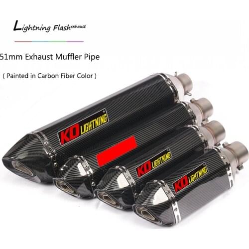 Universal 38-51 mm Motorcycle Exhaust Muffler Pipe Street Bike ATV Tail Escape Removable DB Killer 310 370 470 570 mm Silencer