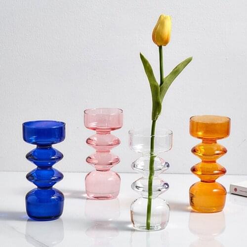 Flower Vase for Table Decor Living Room Flower Vase Decor Flowers Arrangement Desktop Flower Plant Vase Glass Candle Holder
