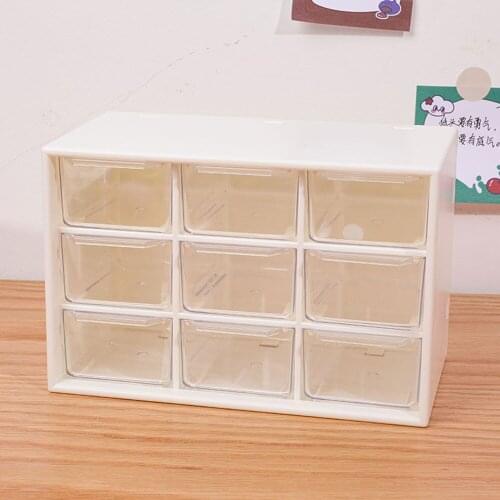 9 Grid Storage Box Drawer Organization Transparent Cosmetic Storage Box Drawer Makeup Organizer Girl Bedroom Decor for Dorm Room