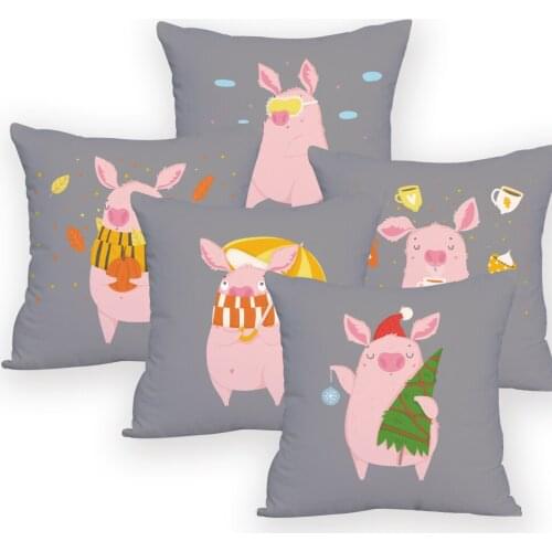 Animal Letter Cushion Cover Pillowcase Cover for Car Seat Photo Cushion Animal Letter Cushion Cover for Children Wholesaler