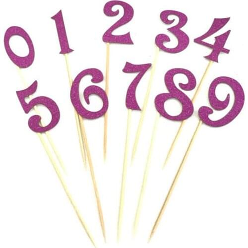 Gold Silver Number 0-9 Cake Topper Glitter Paper Creative Cake Decoration Birthday Party Supplies Baby Shower Girls Lovely Gifts