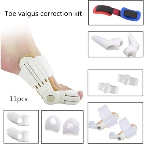 11Pcs/Set Hammer Toe Silicone Toes Straighteners Hallux Valgus Correction Kit