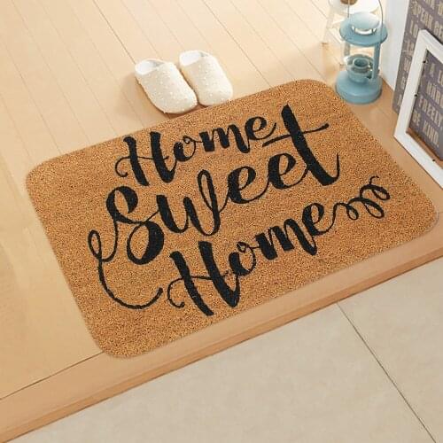40*60cm Sweet Home Flannel Door Mat Carpet Doormat Kitchen Entrance Door Mat Washable Indoor Living Room Floor Mat Anti-Slip Rug