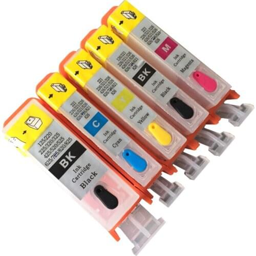 5pcs BCI-320 BLI-321 BCI 320 Refillable ink cartridges for Canon MP540 MP620 MP630 MX860 MX870 printer cartridge with ARC chips