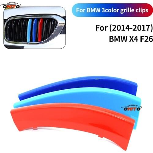 Car Accessory For X4 F26 2014-2017 Front Racing Grille Clips Trim Strip Clip Covers 3 Colors abs Car Grille Decoration