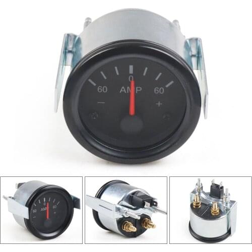 2" 52mm Car 60-0-60 Ammeter Pointer AMP Meter Yellow Light AMP Gauge Car Meter Car Gauge TT101931