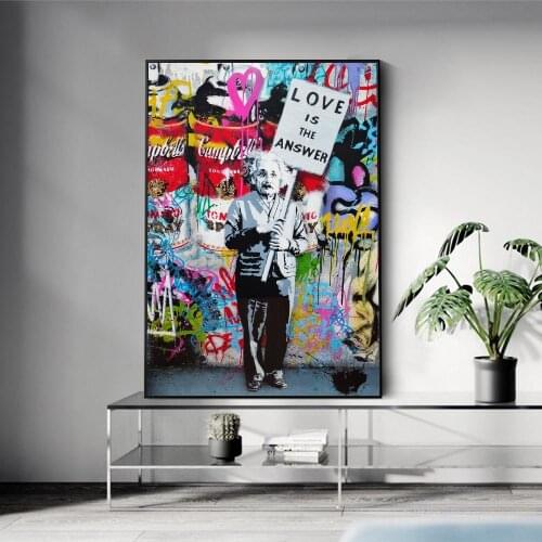 Banksy Artwork Love Is The Answer Canvas Posters and Prints Pop Street Art Paintings Pictures for Modern Home Living Room Decor