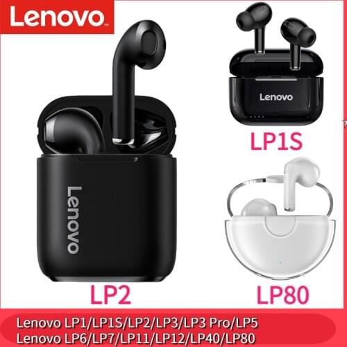 Lenovo LP1/LP1S/LP2/LP3/LP3 Pro/LP5/LP6/LP7/LP11/LP12/LP40/LP80 TWS Earphones Wireless Bluetooth Headphones Stereo Bass Headset