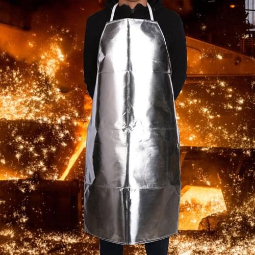 Safety Welding Apron Flame Heat Resistant BBQ Apron Heat Resistance Corrosion Resistance Full Protection Foil Apron