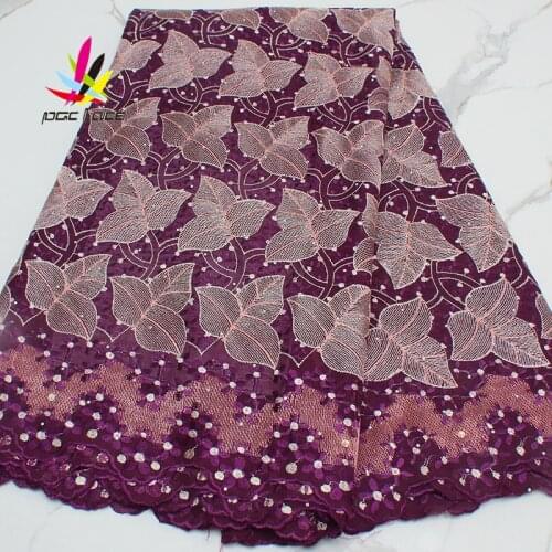 Burgundy Swiss Lace Fabric 2021 African Voile Lace High Quality African Dry Cotton Voile Lace Fabric For Wedding