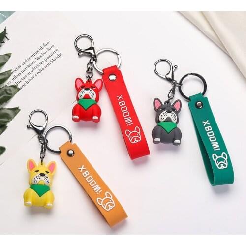 2021 new cartoon method fighting dog keychain cute doll keychain creative custom couple ins bag pendant car keychain