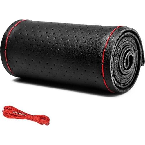 Top Genuine Leather Steering Wheel Cover DIY Steering Wheel Braid Case Fit Car Suv Diameter 38cm For Chevrolet Cruze Accessories