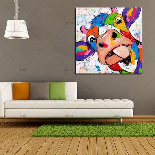Handmade Oil painting On Canvas Wall Pictures For Living Room Wall Art Canvas painting modern abstract hand painted Cow picture