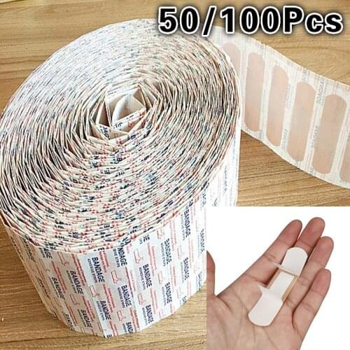 100/50pcs Band-Aids Waterproof Breathable Cushion Adhesive Plaster Wound Sterile Hemostasis Sticker Band First Aid Bandage
