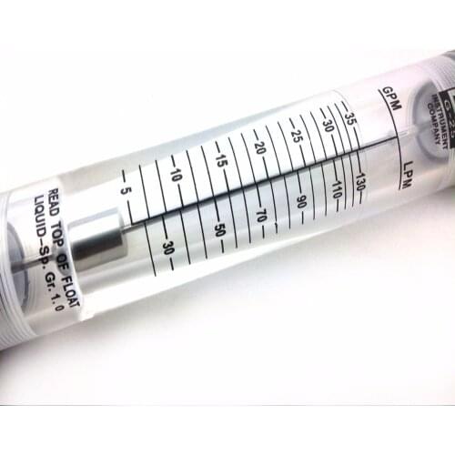 LZM-25G water flow meter 5-35GPM (30-130 LPM ) Pipeline wateracrylic rotameter industy flow meter ZM25G FlowMeters Tools