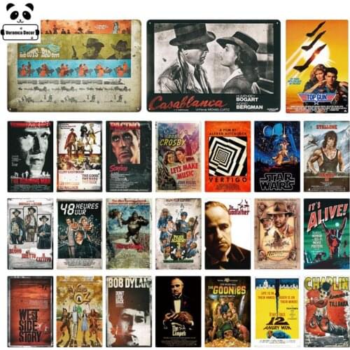 Old Movie Metal Poster Plaque Metal Vintage Classic Movie Metal Tin Sign Wall Decor For Bar Pub Club Man Cave Metal Wall Sticker