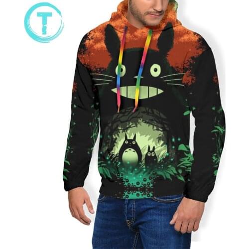 Totoro Hoodie Totoro Dark Night Hoodies Fashion Purple Pullover Hoodie Polyester Mens Long Sleeve Hoodies
