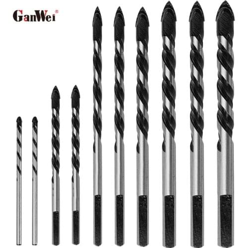 GanWei 10 Packs Industrial Strength Carbide Chrome Plated Drill for Brick, Cement, Concrete, Plastic, Cinder Block, Wood etc