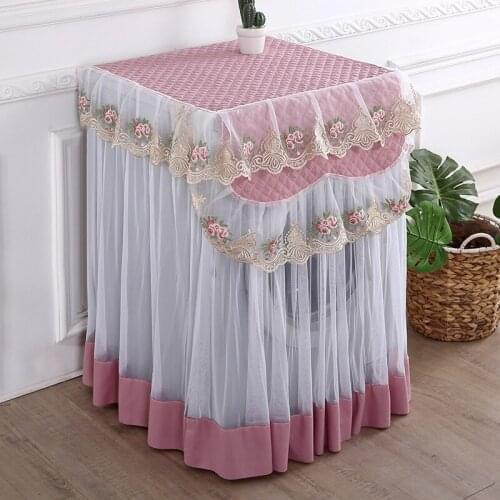 1 floral style lace fabric washing machine cover dust protector washing machine protective cover