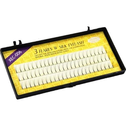 0.12mm Thickness C Curl False Eyelash Individual Crisscross Soft Silk Eyelashes Y V W Type 8/10/12mm