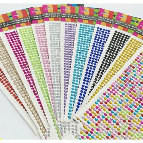 Self Adhesive Acrylic Rhinestone for Phone PC Car Decal Styling Accessories Art Diamond Scrapbooking Stickers Rhinestone