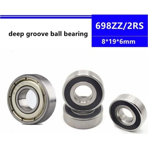 50/100pcs 698ZZ 698-2RS deep groove ball bearing 8x19x6 mm miniature ball bearing 8*19*6 mm 698-2Z 698Z 698RS 698