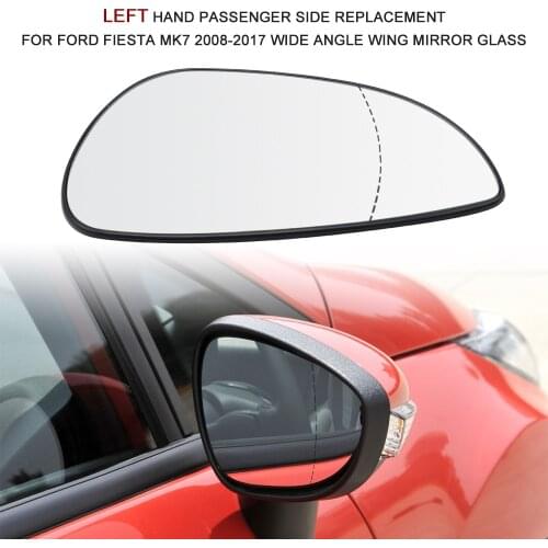 Car Rear Mirror Glass Right Hand Drivers Side Replacement for Ford Fiesta Mk7 2008-2017 Wide Angle Wing Mirror Glass