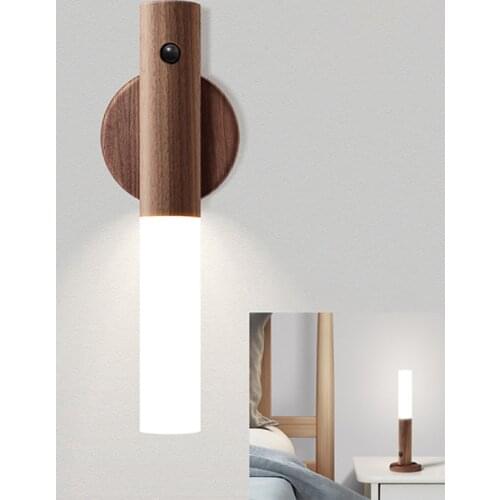 LED Smart Sensor Night Light Wireless Magnet USB Rechargeable Night lamp For Bedroom Stairs Cabinet Wardrobe Wall Lamp 2 colors