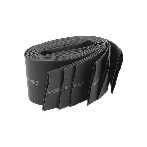 35mm Dia 0.5M Black Polyolefin Heat Shrinking Shrinkable Tubing 6pcs