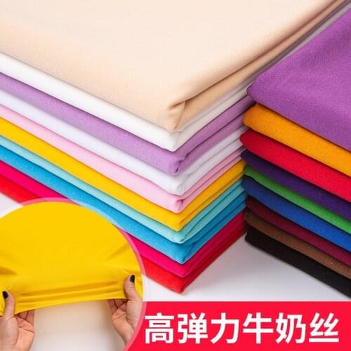 170cmx100cmHigh Stretch Knitted Four-sided Elastic Milk Silk Spandex Solid Color Fabric Dress Sportswear Tights Knee Pads Fabric