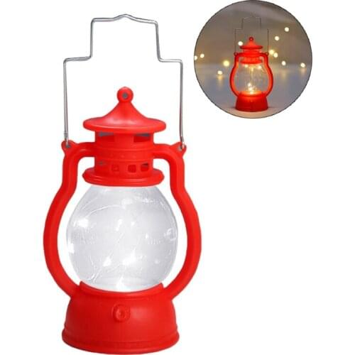Battery Operated Vintage Hurricane Lantern LED Lantern with Dimmer Switch ABS Material Hanging Lantern for Outdoor Patio H3CF