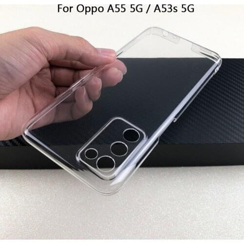 For Oppo A55 A53s 5G Glossy Snap Phone Case Crystal Invisible Hard PC Full Cover Clear Camera Protect Back Shell
