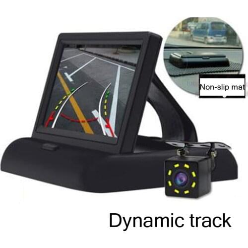 4.3 Inch Auto Parking System Mirror Monitor with Intelligent Dynamic Trajectory Tracks Rear View Camera 8 LED Reversing Parking