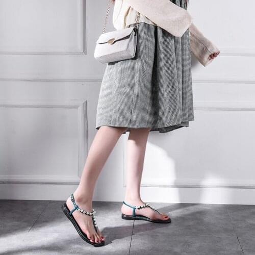 Koovan Womens Sandals 2010 New Style Pearl Sandals Womens Fairy Summer Wind Heel Flip-flop Beach Seaside Holiday Students