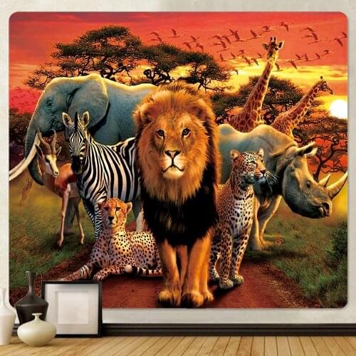 Animal psychedelic scene home decoration art tapestry hippie bohemian decoration yoga mat living room bedroom tapestry