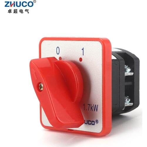 ZHUCO HZ5D-10/1.7 L01 10A 2 Position 1 Phase Rotary Double Poles Combination Switch Knob Selection Cam changeover Switch